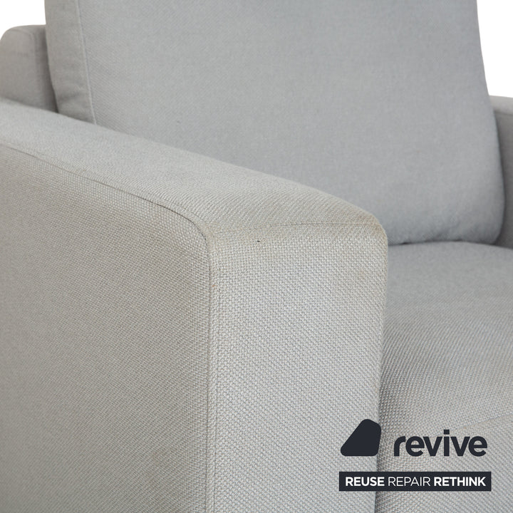 Rolf Benz EGO fabric armchair blue light grey headrest