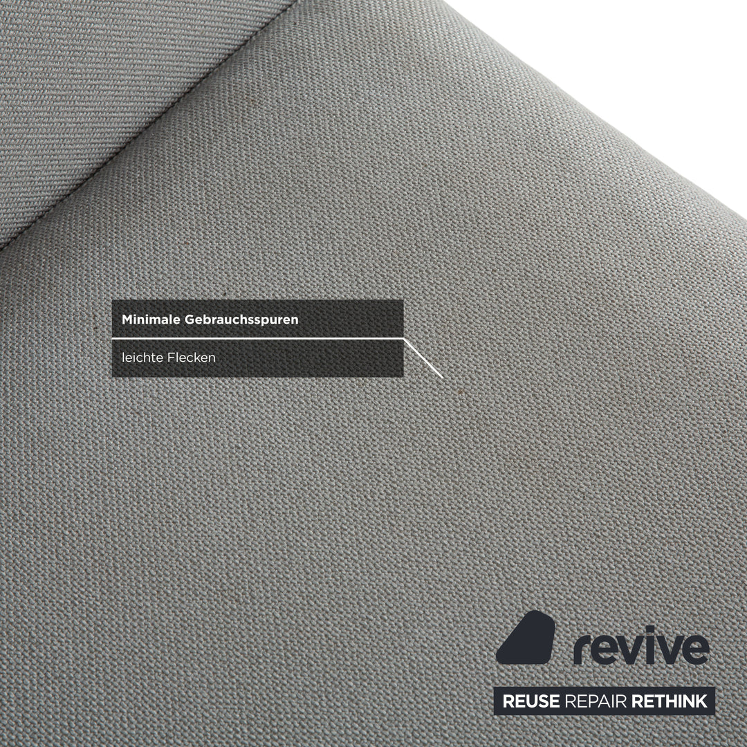 Rolf Benz EGO fabric armchair blue light grey headrest