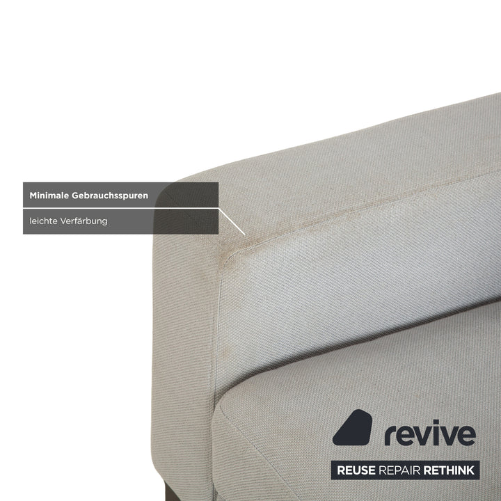 Rolf Benz EGO fabric armchair blue light grey headrest