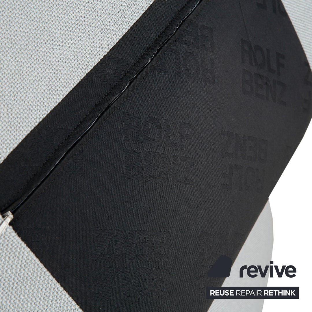 Rolf Benz EGO fabric armchair blue light grey headrest