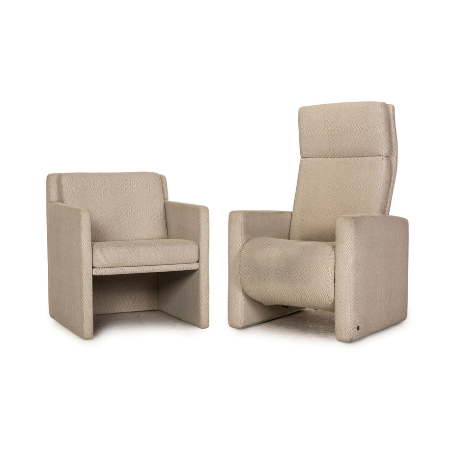 Rolf Benz Ego Stoff Sessel Garnitur Grau