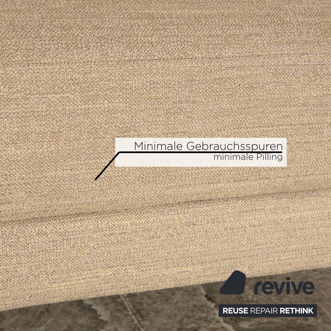 Rolf Benz Ego fabric two-seater beige sofa couch manual function