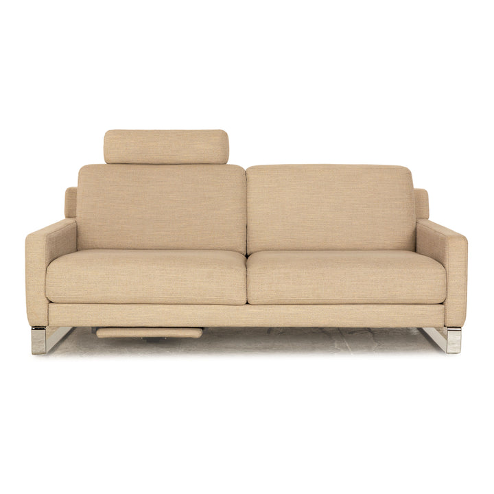 Rolf Benz Ego fabric two-seater beige sofa couch manual function