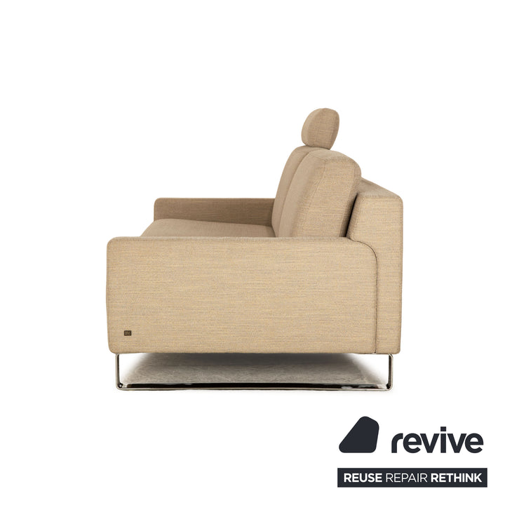 Rolf Benz Ego fabric two-seater beige sofa couch manual function