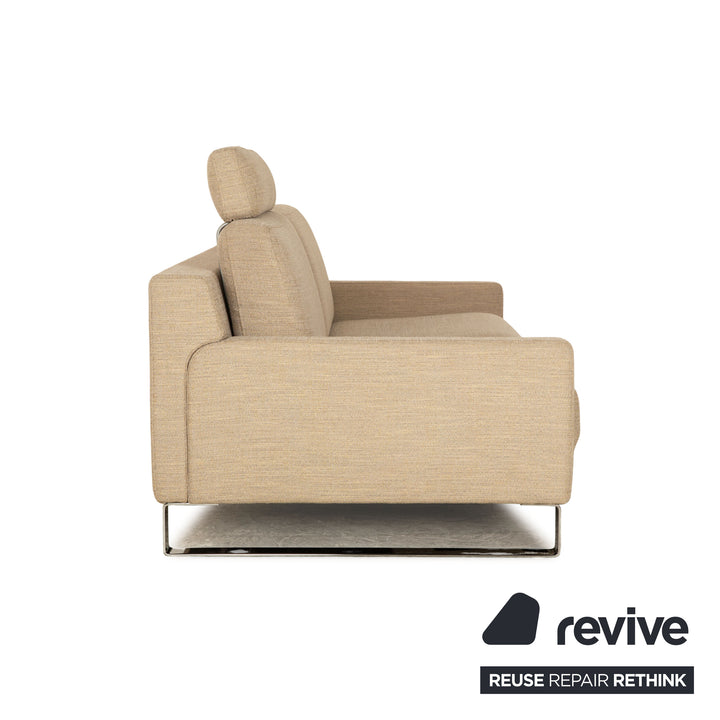 Rolf Benz Ego fabric two-seater beige sofa couch manual function