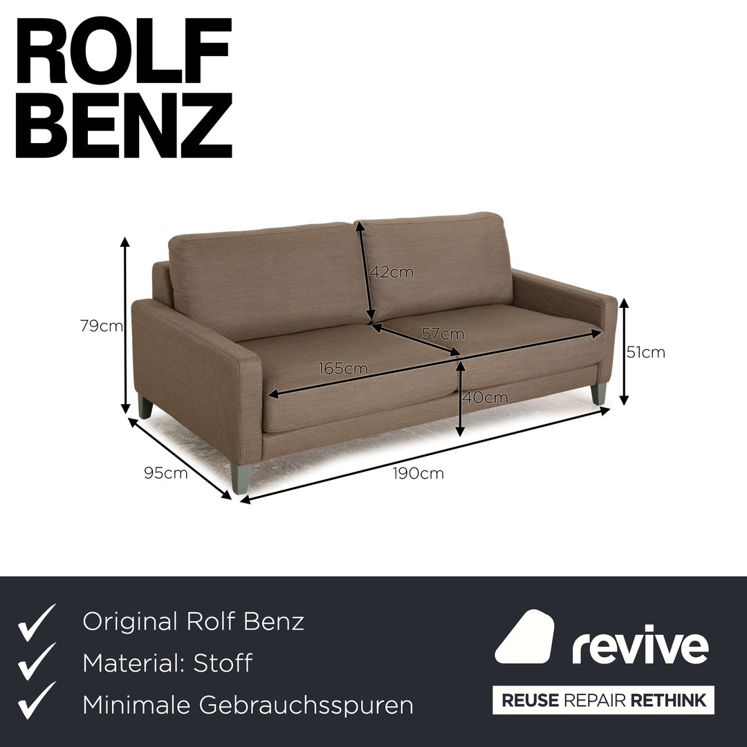 Rolf Benz Ego Stoff Zweisitzer Grau Sofa Couch