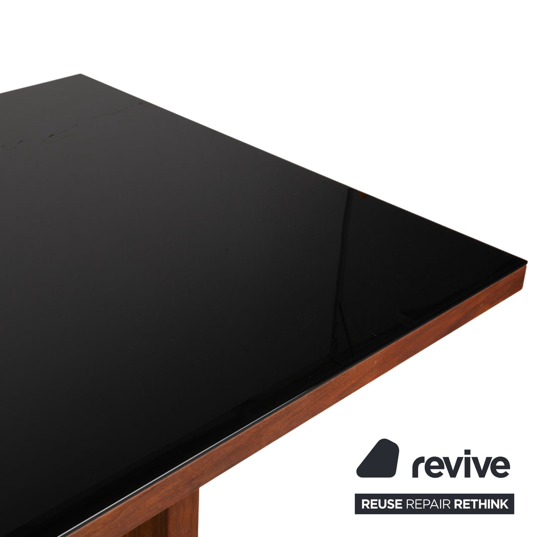 Rolf Benz Dining Table Wood Glass Black Brown 190 x 100 cm