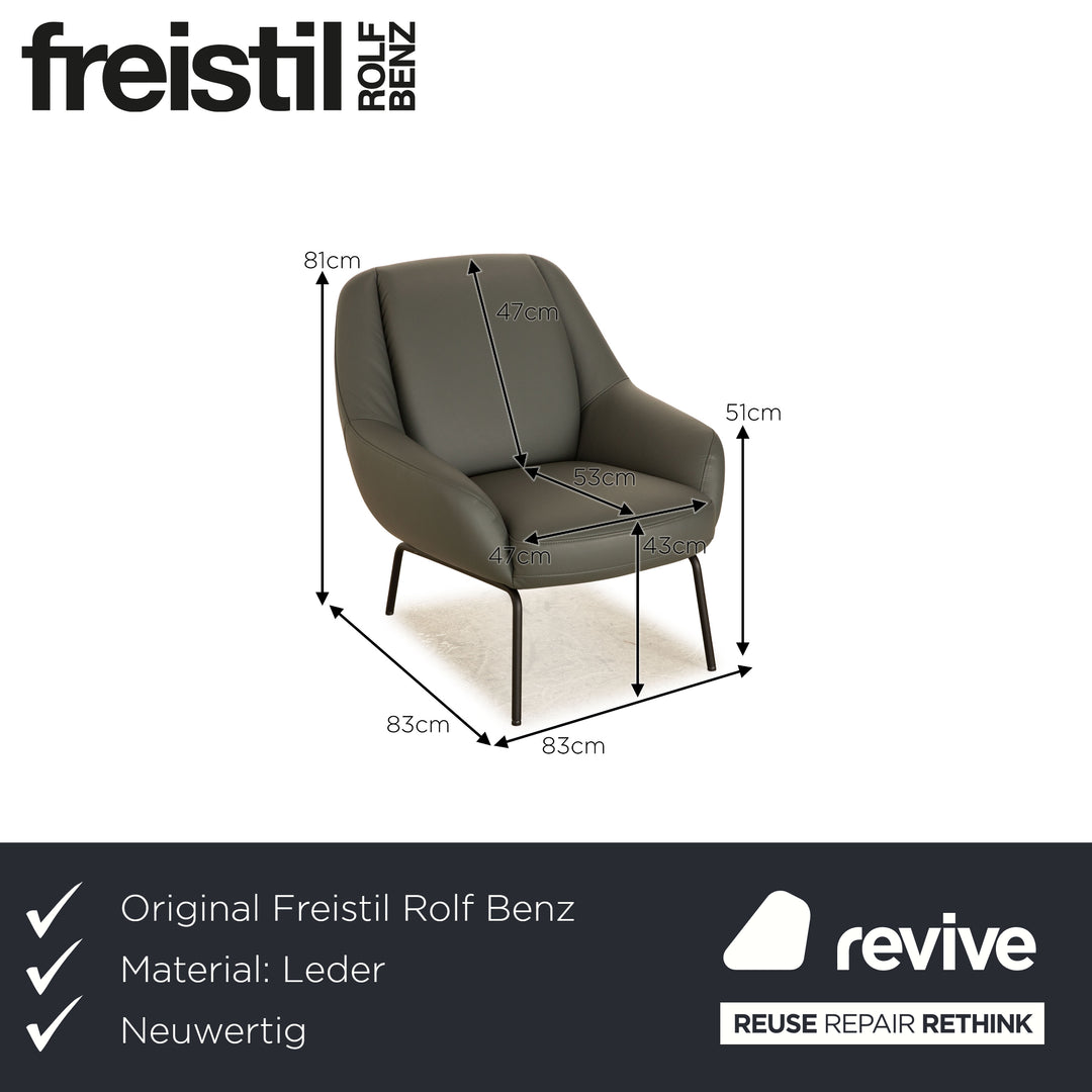 Rolf Benz Freistil 138 Leder Sessel Grau