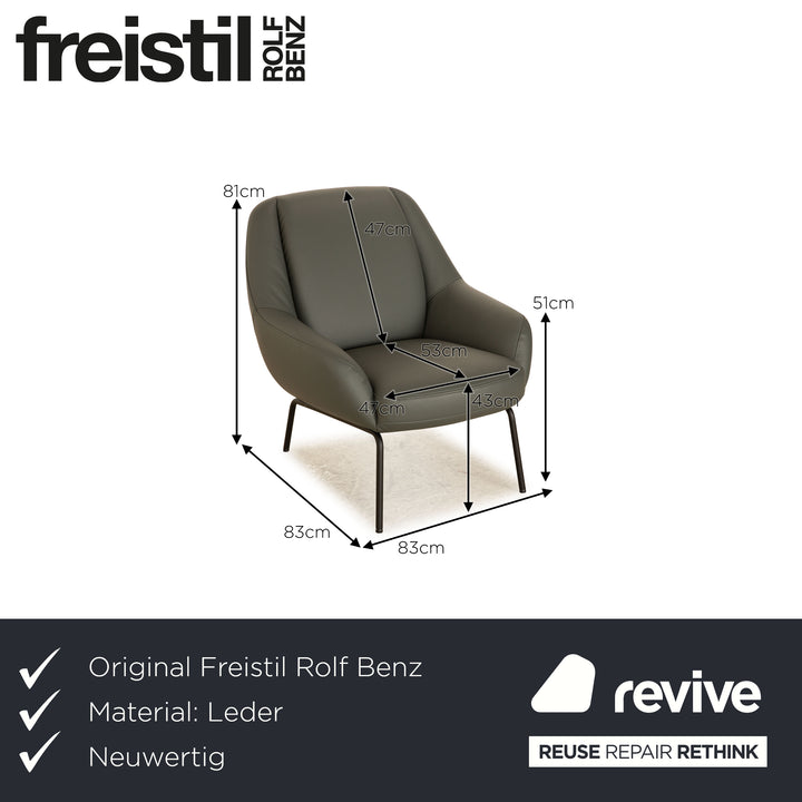 Rolf Benz Freistil 138 Leder Sessel Grau