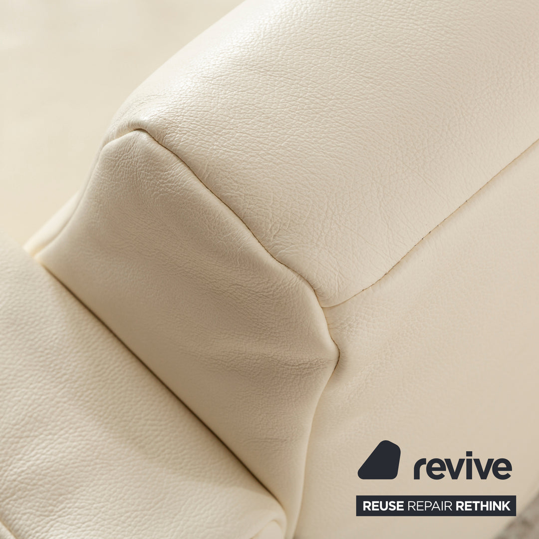 Rolf Benz Freistil 141 Leder Dreisitzer Creme Sofa Couch