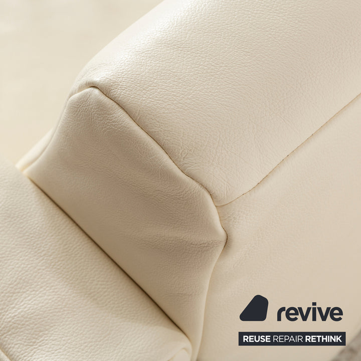 Rolf Benz Freistil 141 Leder Dreisitzer Creme Sofa Couch