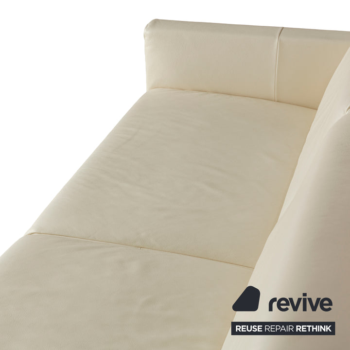 Rolf Benz Freistil 141 Leder Dreisitzer Creme Sofa Couch
