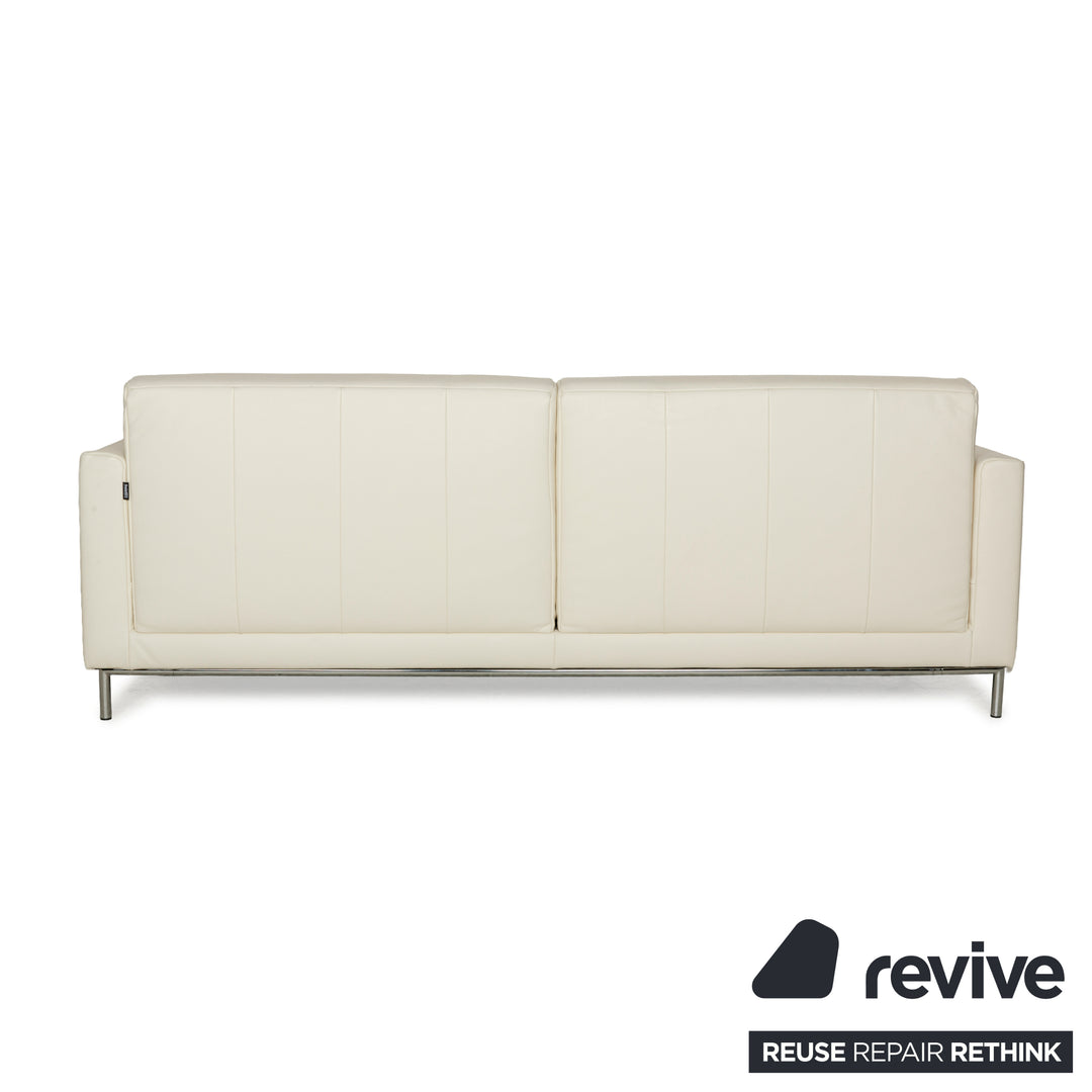 Rolf Benz Freistil 141 Leder Dreisitzer Creme Sofa Couch