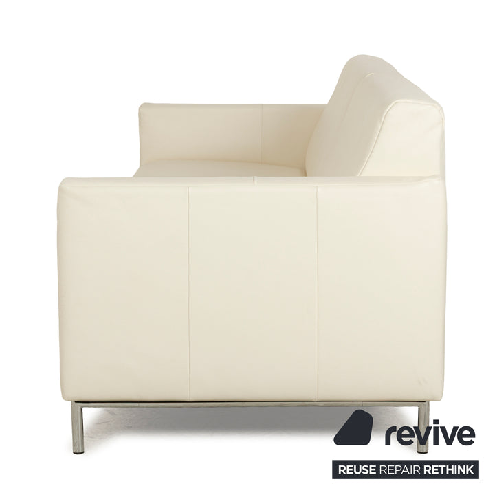 Rolf Benz Freistil 141 Leder Dreisitzer Creme Sofa Couch