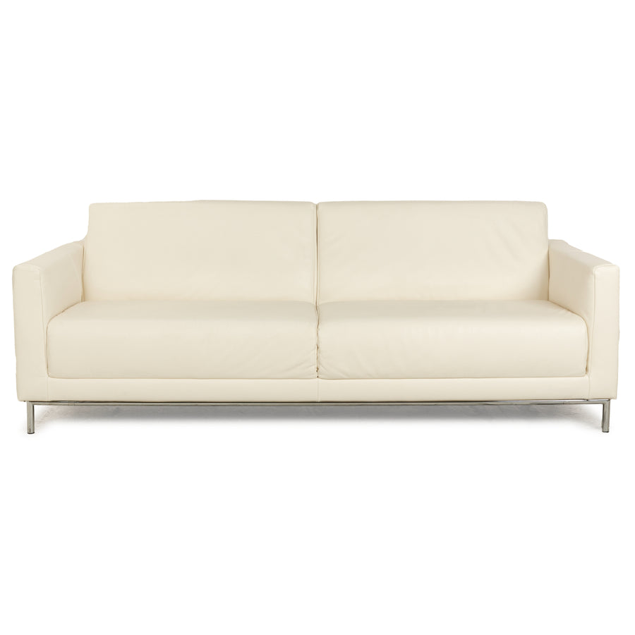 Rolf Benz Freistil 141 Leder Dreisitzer Creme Sofa Couch