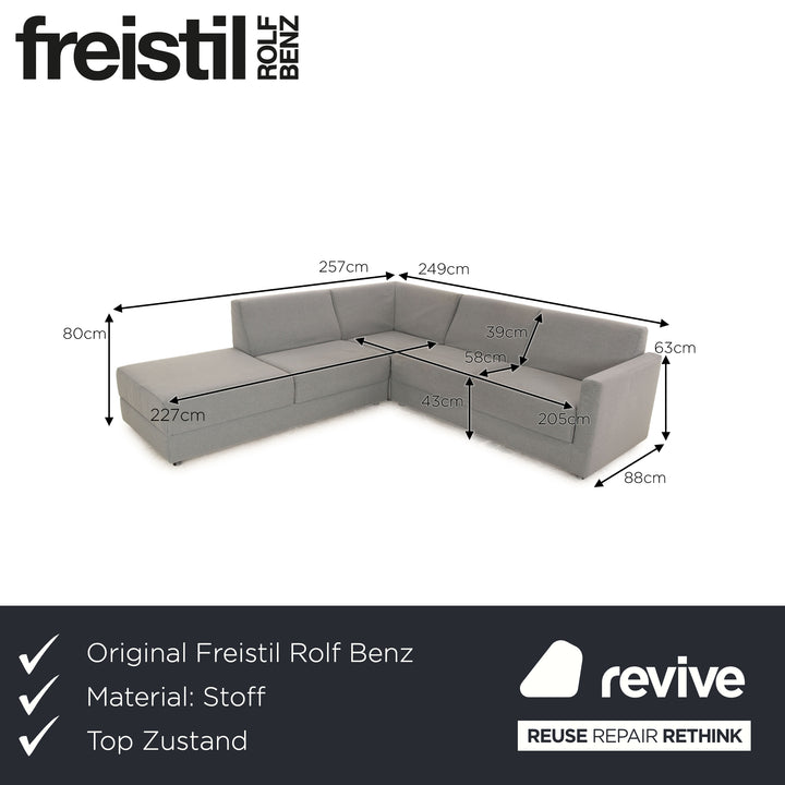 Rolf Benz Freistil 141 fabric corner sofa gray