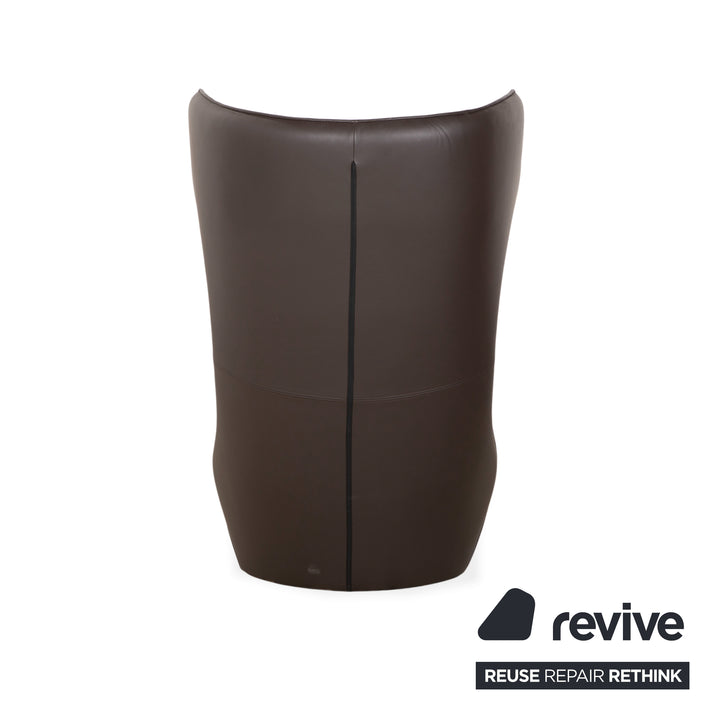 Rolf Benz Freistil 149 armchair incl. footstool, leather, brown