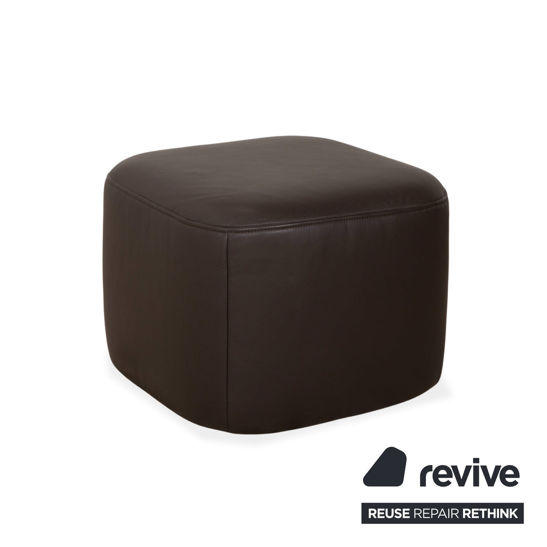 Rolf Benz Freistil 149 armchair incl. footstool, leather, brown