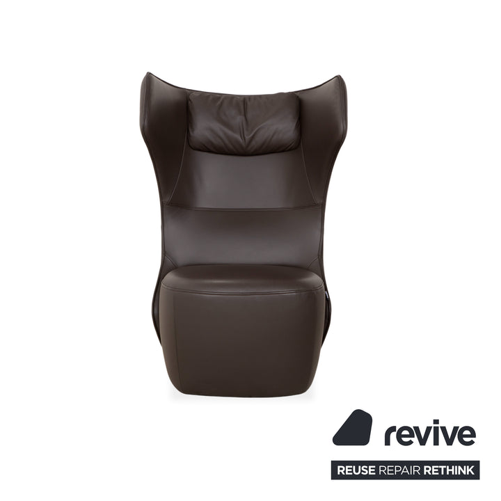 Rolf Benz Freistil 149 armchair incl. footstool, leather, brown