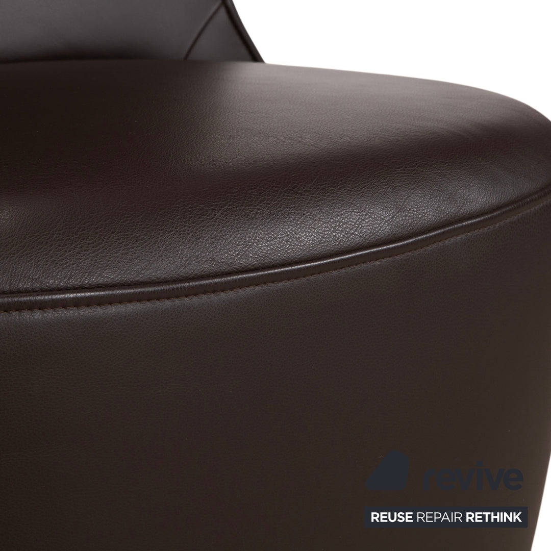 Rolf Benz Freistil 149 armchair incl. footstool, leather, brown
