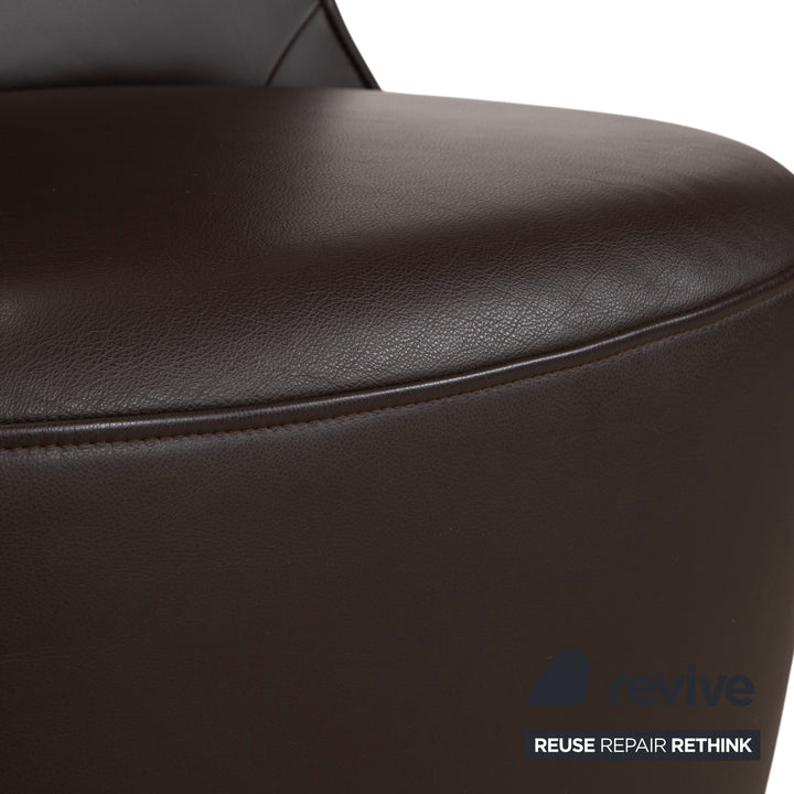 Rolf Benz Freistil 149 armchair incl. footstool, leather, brown
