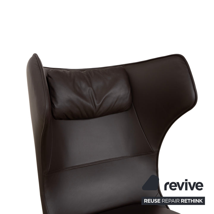 Rolf Benz Freistil 149 armchair incl. footstool, leather, brown