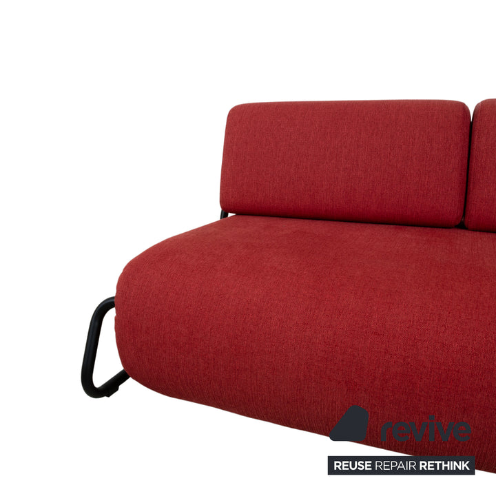 Rolf Benz Freistil 164 fabric two-seater red sofa couch manual sleeping function