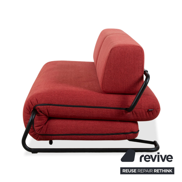 Rolf Benz Freistil 164 fabric two-seater red sofa couch manual sleeping function