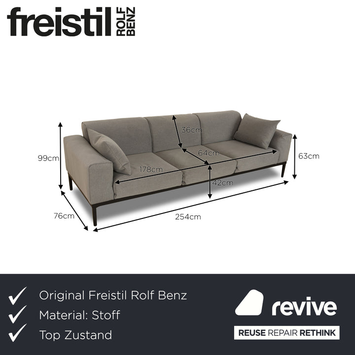 Rolf Benz Freistil 166 Stoff Dreisitzer Grau Blau Sofa Couch