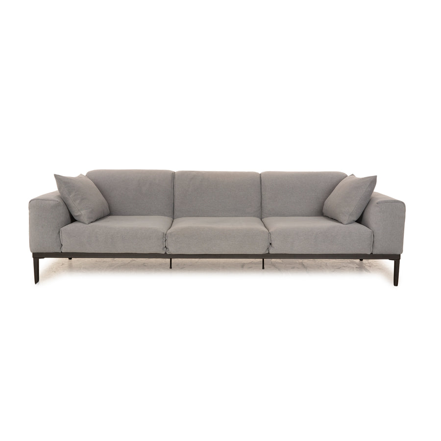 Rolf Benz Freistil 166 Fabric Three Seater Grey Blue Sofa Couch