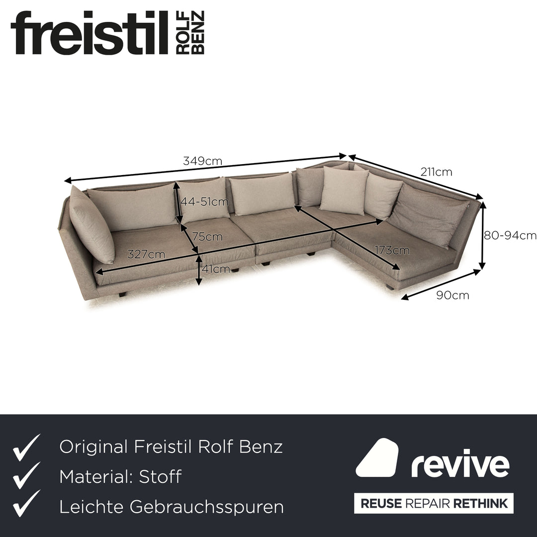 Rolf Benz Freistil 169 fabric corner sofa grey sofa couch