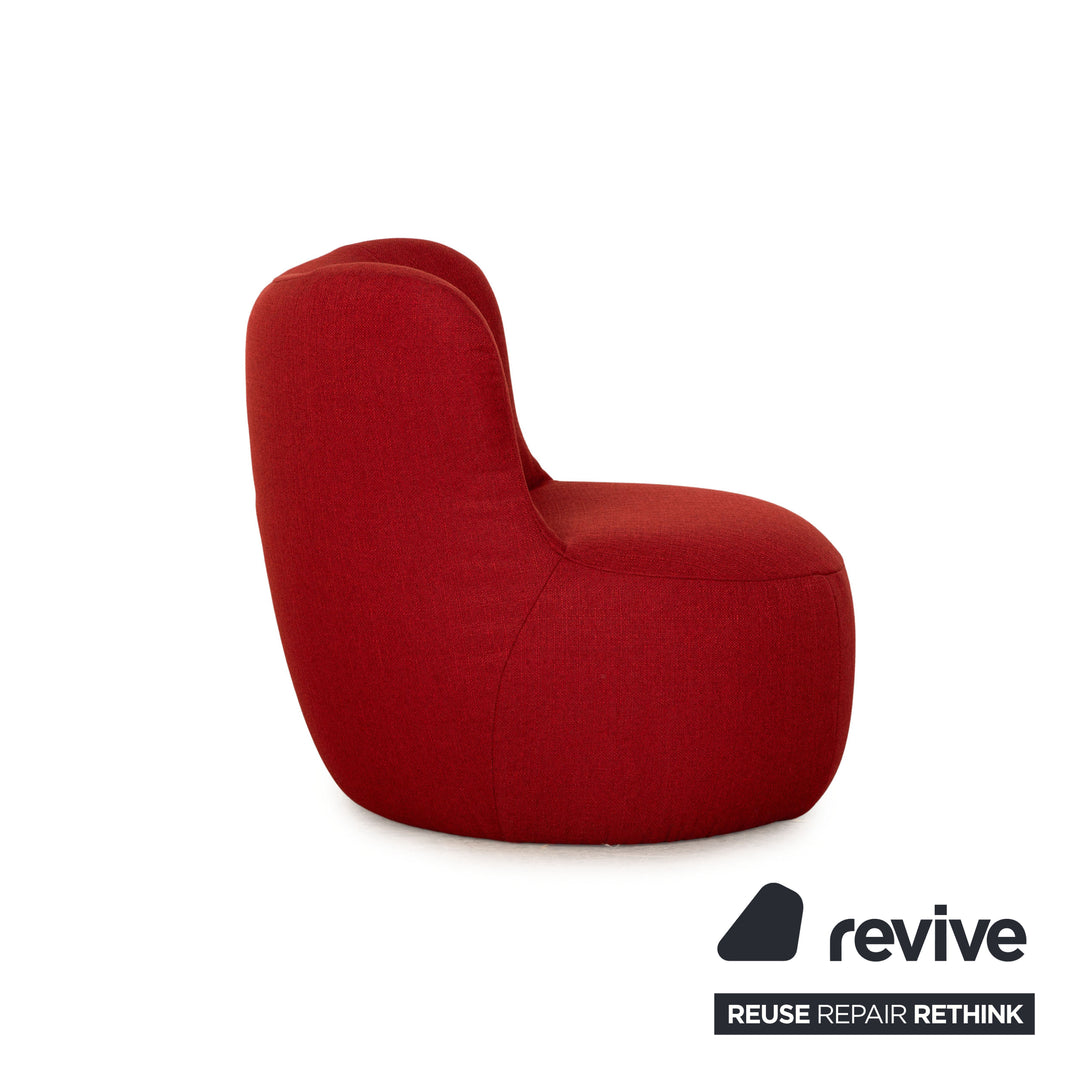Rolf Benz Freistil 173 fabric armchair incl. Stool red