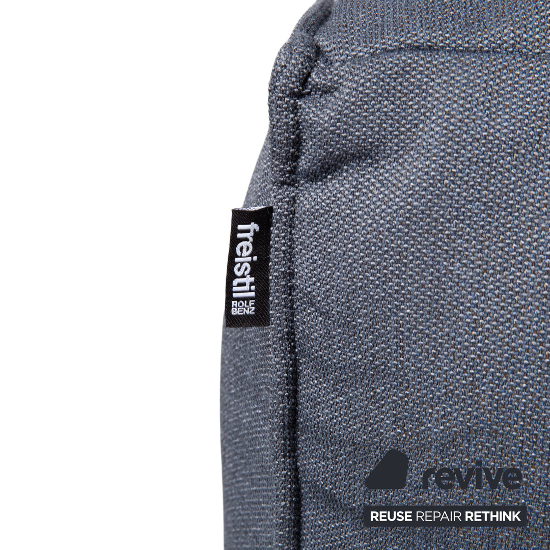 Canapé trois places en tissu Rolf Benz Freistil 175, gris et bleu