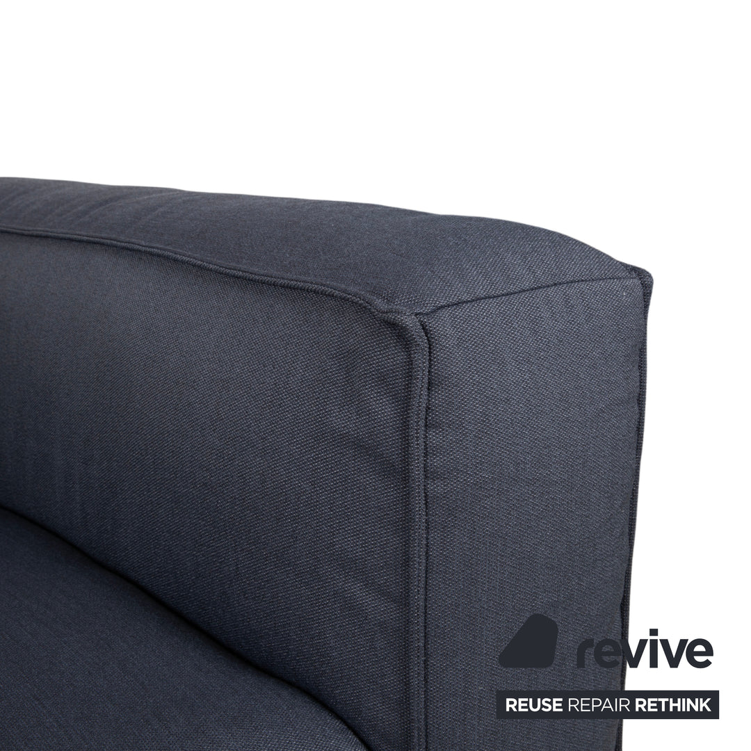 Canapé trois places en tissu Rolf Benz Freistil 175, gris et bleu