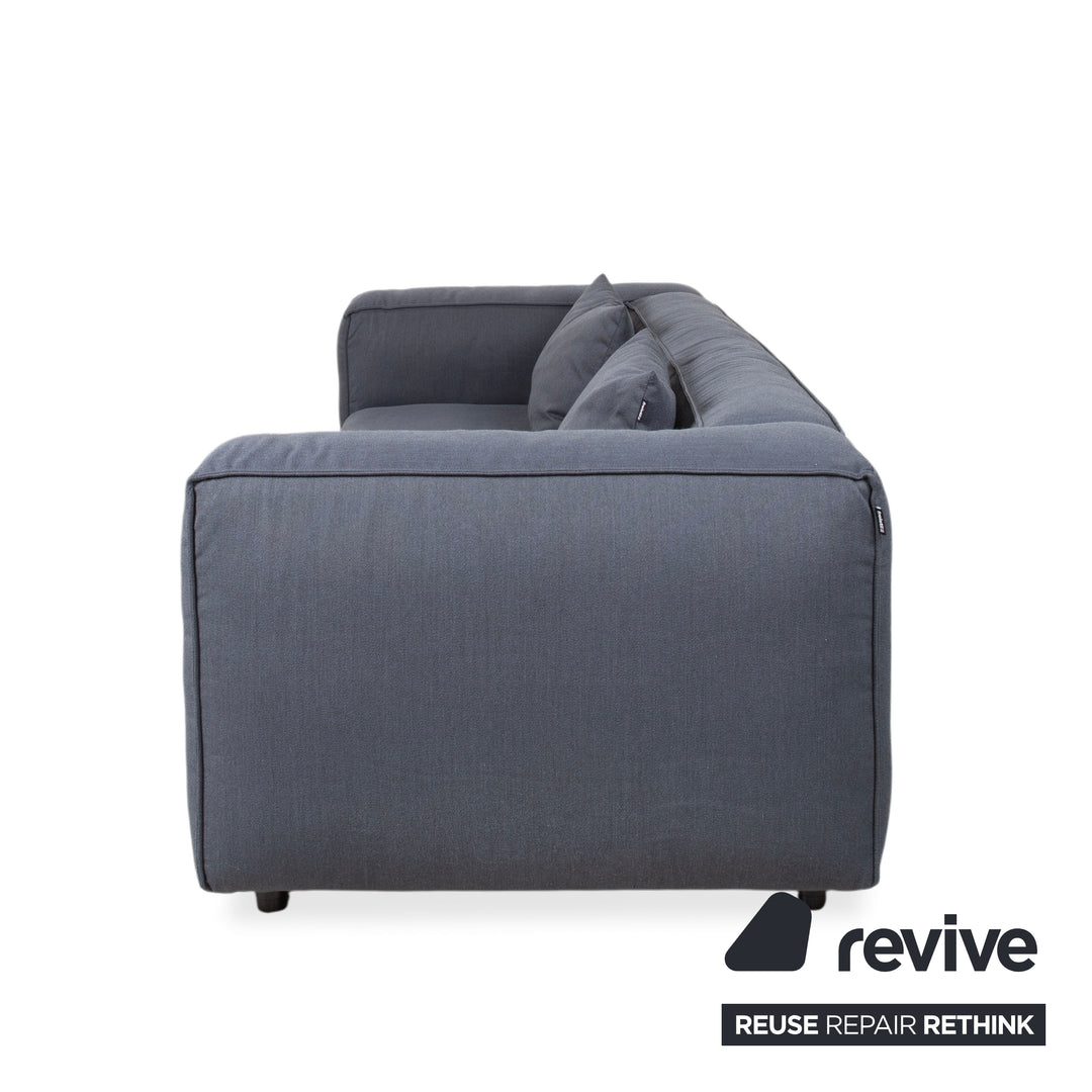 Canapé trois places en tissu Rolf Benz Freistil 175, gris et bleu