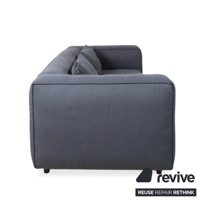 Canapé trois places en tissu Rolf Benz Freistil 175, gris et bleu