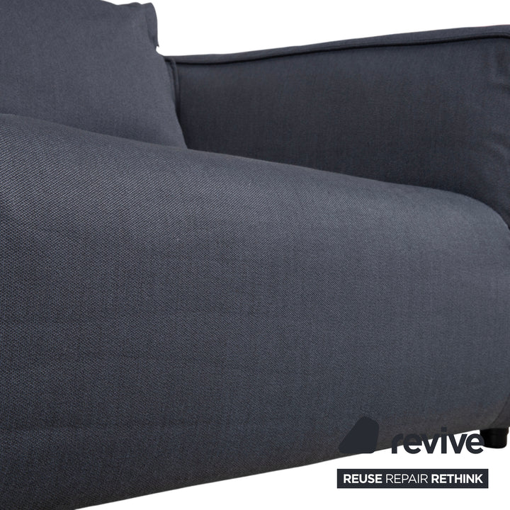 Canapé trois places en tissu Rolf Benz Freistil 175, gris et bleu