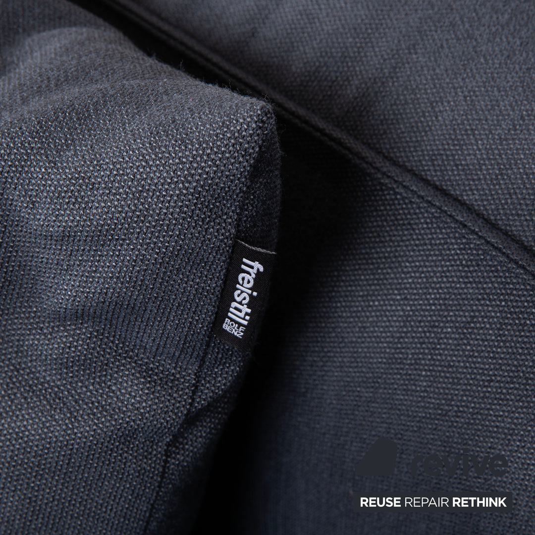 Canapé trois places en tissu Rolf Benz Freistil 175, gris et bleu