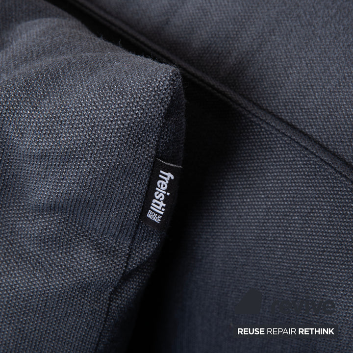 Canapé trois places en tissu Rolf Benz Freistil 175, gris et bleu