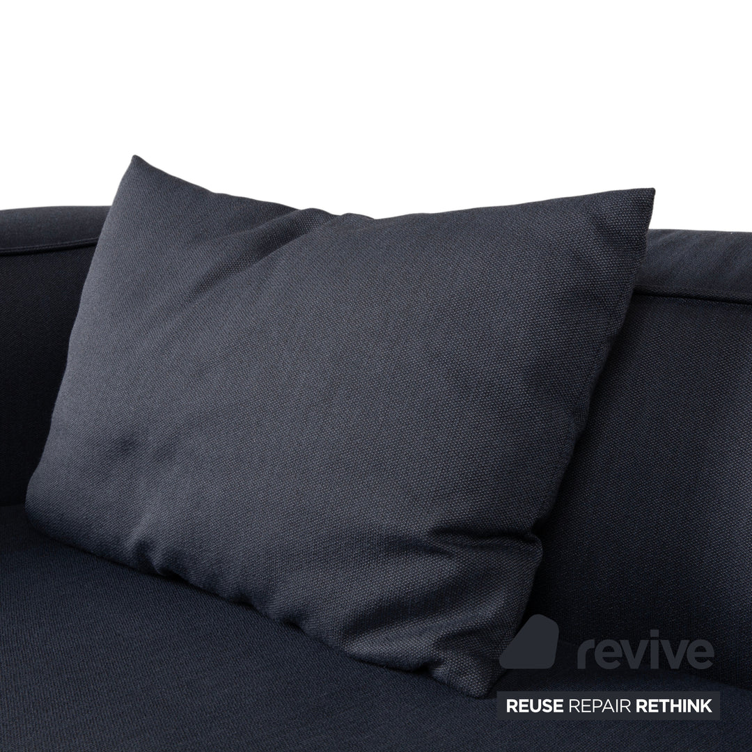 Canapé trois places en tissu Rolf Benz Freistil 175, gris et bleu