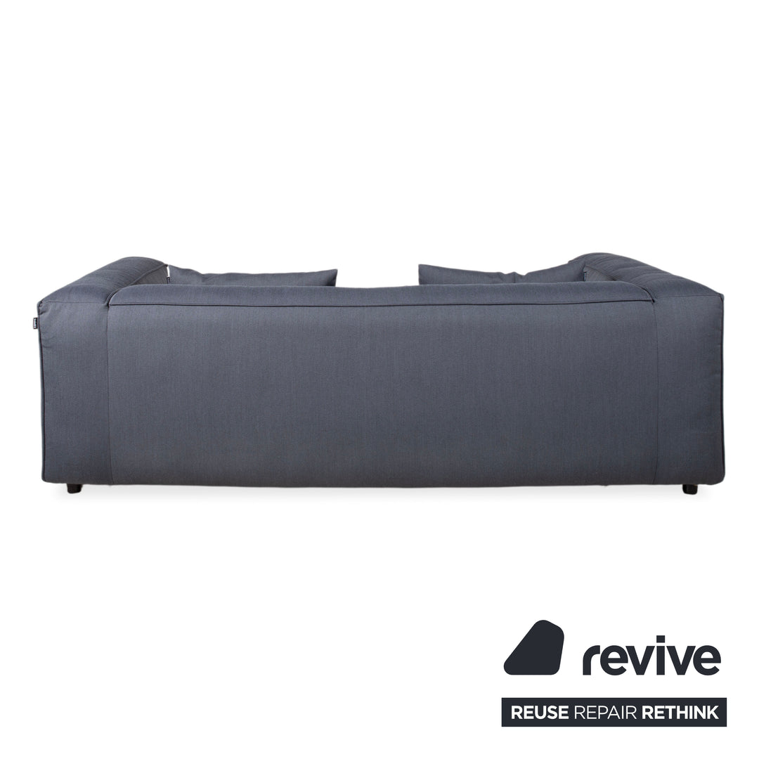 Canapé trois places en tissu Rolf Benz Freistil 175, gris et bleu