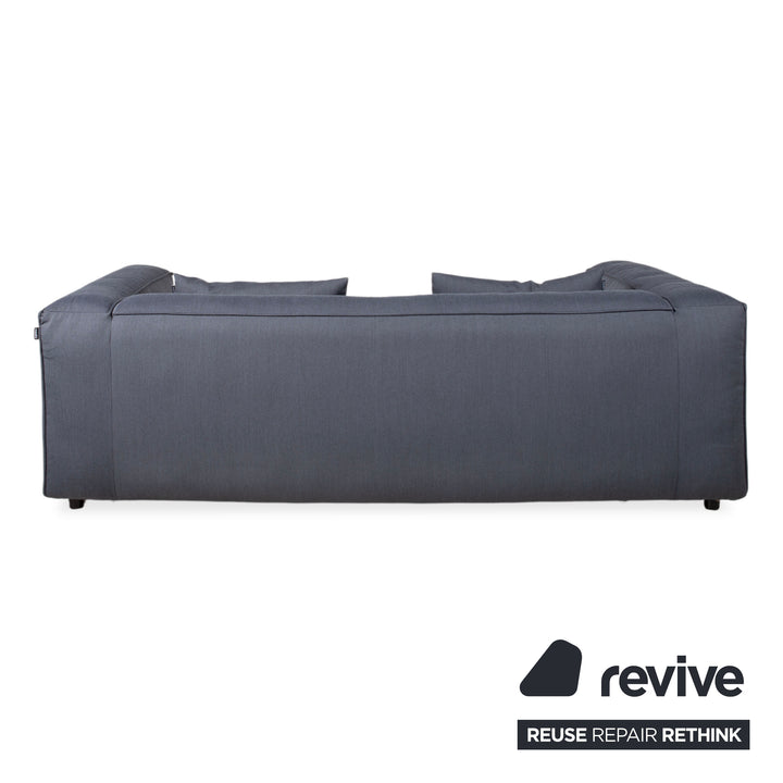 Canapé trois places en tissu Rolf Benz Freistil 175, gris et bleu