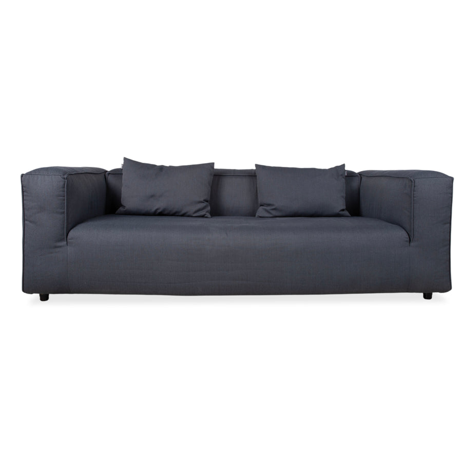 Canapé trois places en tissu Rolf Benz Freistil 175, gris et bleu