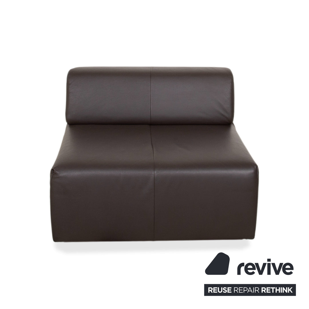 Rolf Benz freistil 185 Set 3x Leather Armchair Brown Mocha