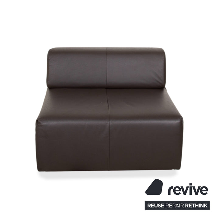 Rolf Benz freistil 185 Set 3x Leather Armchair Brown Mocha