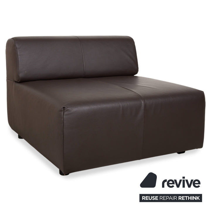 Rolf Benz freistil 185 Set 3x Leather Armchair Brown Mocha