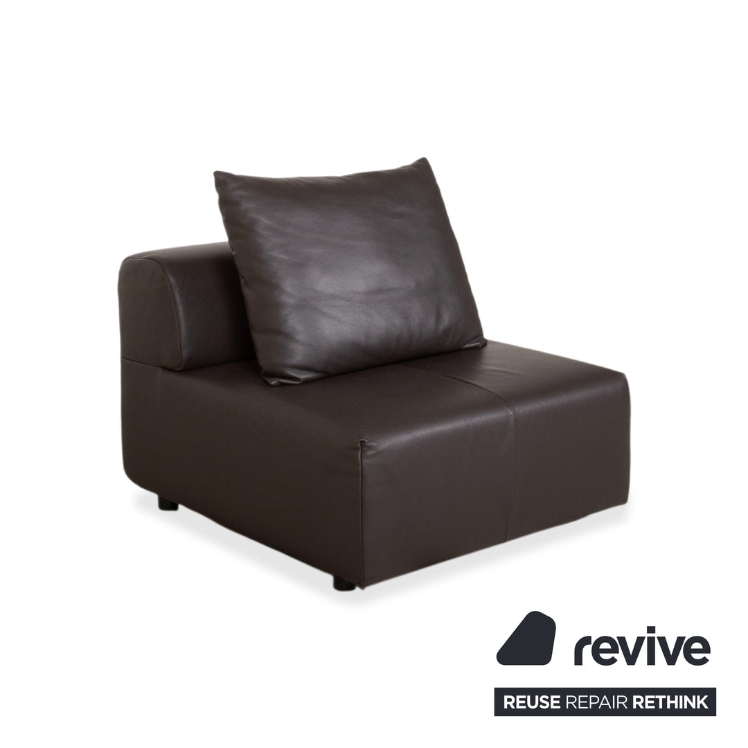 Rolf Benz freistil 185 Set 3x Leather Armchair Brown Mocha