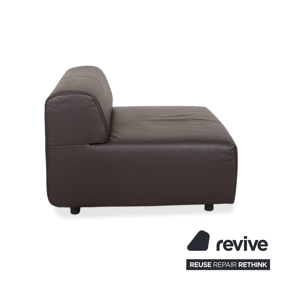 Rolf Benz freistil 185 Set 3x Leather Armchair Brown Mocha