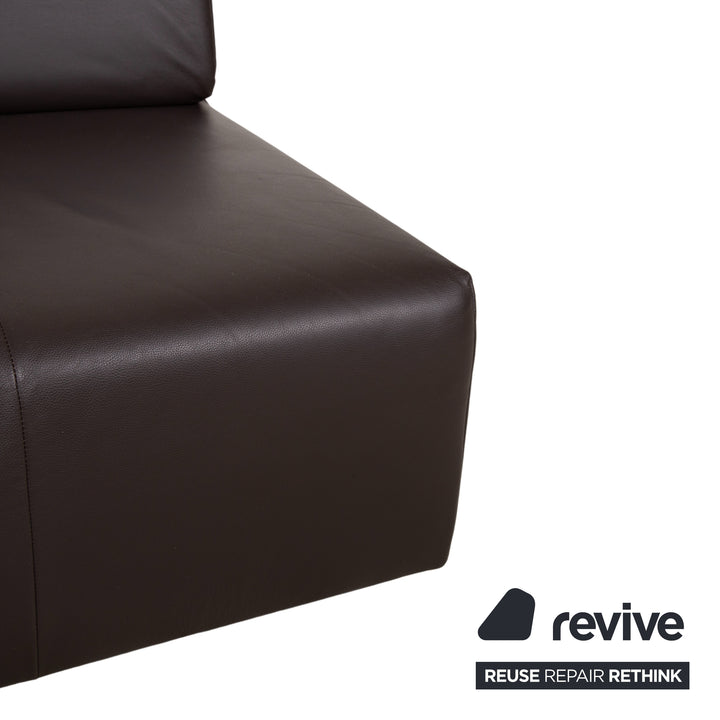 Rolf Benz freistil 185 Set 3x Leather Armchair Brown Mocha