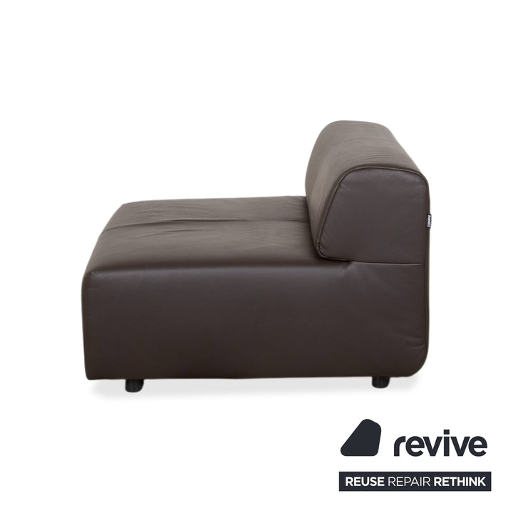 Rolf Benz freistil 185 Set 3x Leather Armchair Brown Mocha